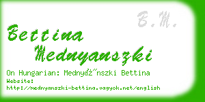 bettina mednyanszki business card